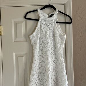 Lulu's White Floral Lace Dress